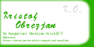 kristof obrezjan business card